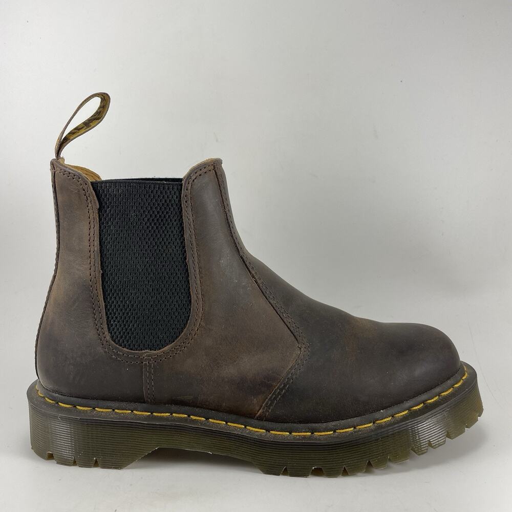 Dr. Martens 27896 Chelsea Boots Womens Size 11 Brown Leather Lug Sole Slip In